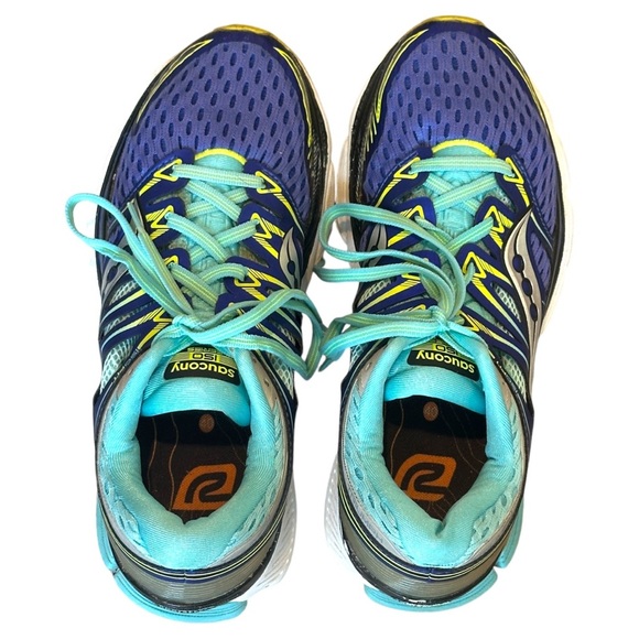 Saucony Triumph ISO Running Sneakers in Twilight Blue/Citron Womens 8.5 S10262-1 - Picture 5 of 7